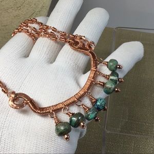 Charming African turquoise copper pendant & chain